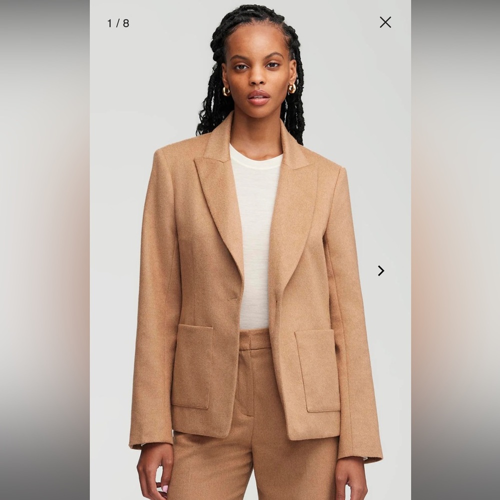 NWT Argent Patch Pocket Camel Wool Blazer